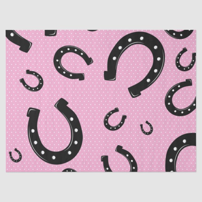 Rosa-Horseshoe-Design Seidenpapier (Vorderseite)
