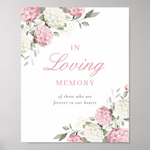 Rosa Hortensie In Loving Memory Gedenktafel Poster