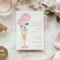 Rosa Hortensien-Blasen und -Blüten Champagnerglas