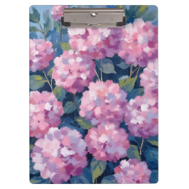 Rosa Hortensien-Blumen-Aquarell Klemmbrett