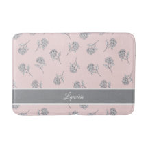 Rosa Hortensien-Blumenmuster-Monogramm