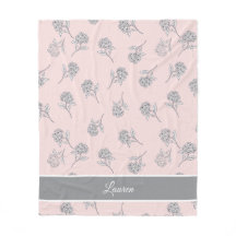 Rosa Hortensien-Blumenmuster-Monogramm