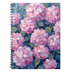 Rosa Hortensien Florale Wasserfarbe Notizblock