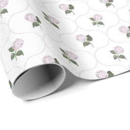 Rosa Hortensien-Garten-Blumen-Rankgitter Geschenkpapier