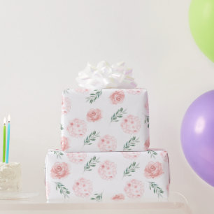 Rosa Hortensien Geschenkpapier