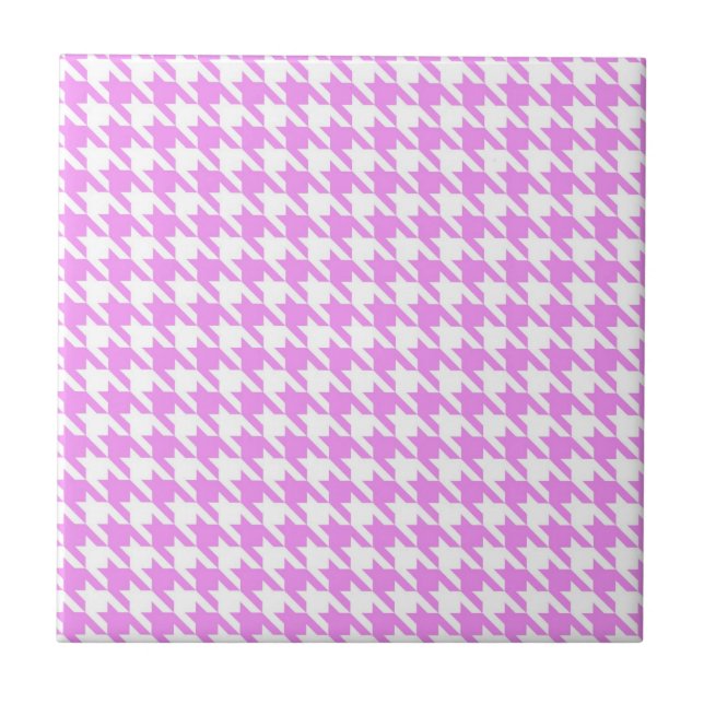 Rosa Houndstooth Fliese (Vorderseite)
