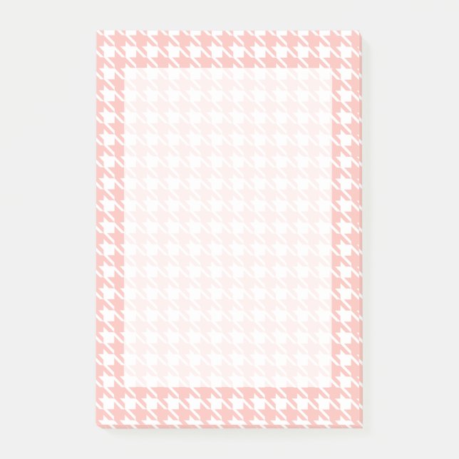 Rosa Houndstooth-Post-it-Notes Post-it Klebezettel (Vorderseite)