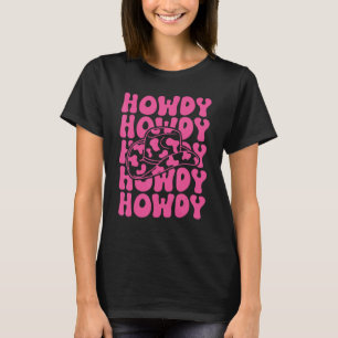 Rosa Howdy Süd Western Girl Country Rodeo Kuh T-Shirt