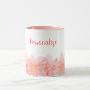 Rosa Hübsch- und Giralblütenkaffee Personalisiert Tasse