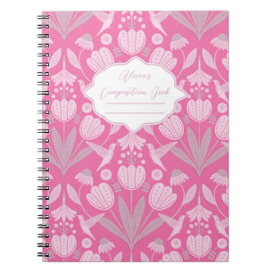 Rosa Hummingbird Coquette Personalisiert Notizblock