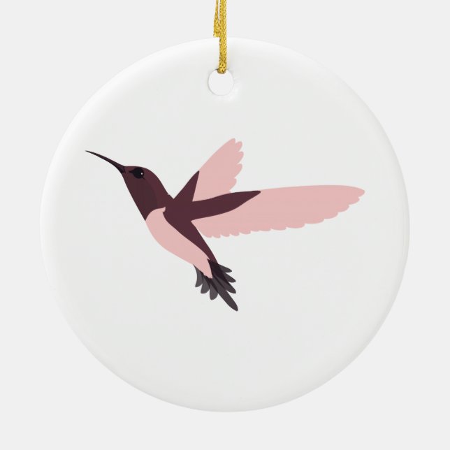 Rosa Hummingbird Keramikornament (Hinten)