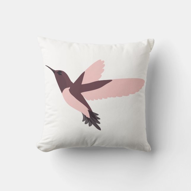 Rosa Hummingbird Kissen (Vorderseite)