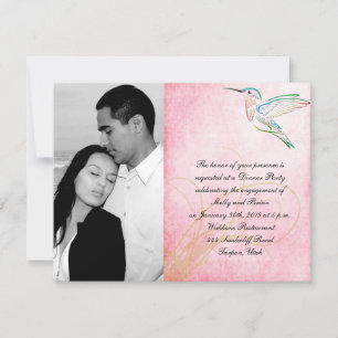 Rosa Hummingbird Wasserfarbe Hochzeit Verlobung Einladung