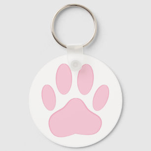 Rosa Hundepawprint Schlüsselanhänger