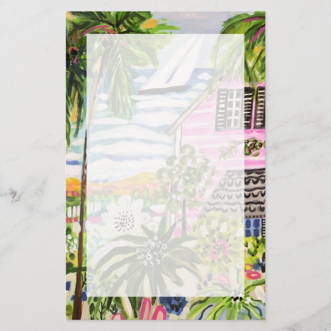 Rosa Hütte an der Bucht I Briefpapier (Vorderseite)