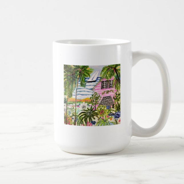 Rosa Hütte an der Bucht I Kaffeetasse (Rechts)