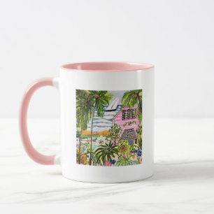 Rosa Hütte an der Bucht I Tasse