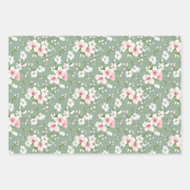 Rosa Hütte Grün im Hintergrund Geschenkpapier Set