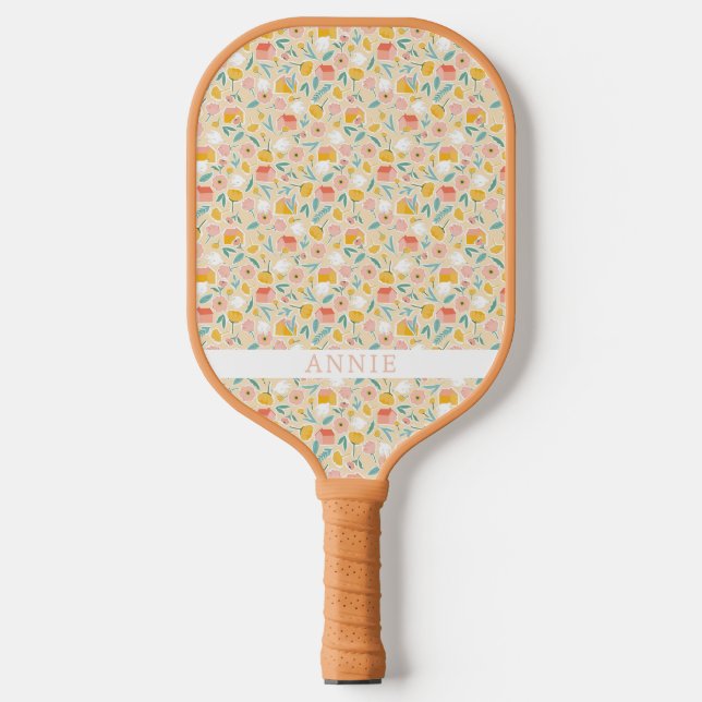 Rosa Hütte Personalisiert Pickleball Paddel Schläger (Vorderseite)