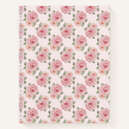 Rosa Hütte Rose Blume Vintage Muster Notizbuch