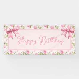 Rosa Hütte Rose Happy Birthday Banner