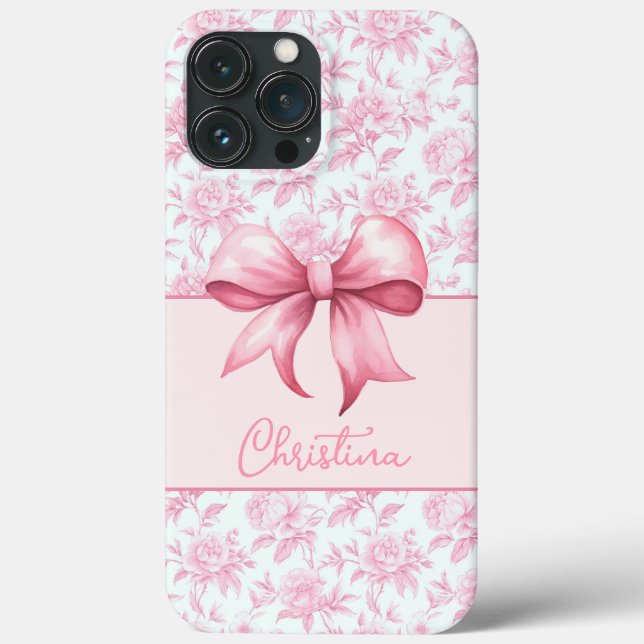 Rosa Hütte Rose mit Bow Coquette Case-Mate iPhone Hülle (Rückseite)