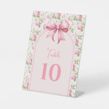 Rosa Hütte Rose mit Bow Coquette Tischnummer