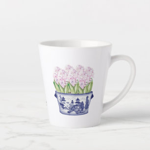 Rosa Hyazinthen in Chinoiserie Planter Keramik Milchtasse