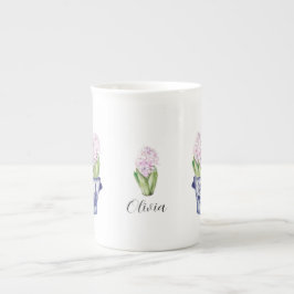Rosa Hyazinthen in Chinoiserie Planter Prozellantasse