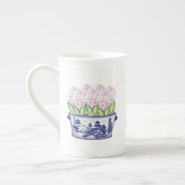 Rosa Hyazinthen in Chinoiserie Planter Prozellantasse
