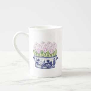 Rosa Hyazinthen in Chinoiserie Planter Prozellantasse