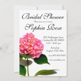 Rosa Hydrangea Blume Brautparty Einladung