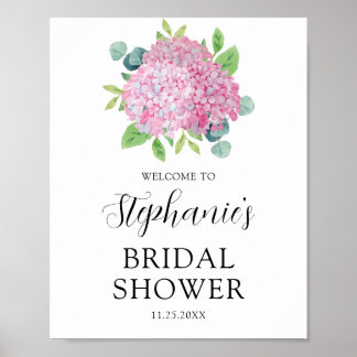 Rosa Hydrangea Botanisches Brautparty Empfang Poster