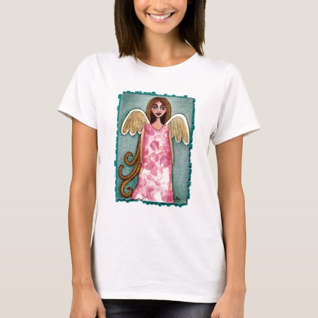 Rosa Hydrangea-Engel - Damen-T - Shirt (Vorderseite)