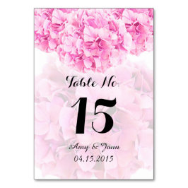 Rosa Hydrangea Hochzeit Tischnummern Hydrangea1