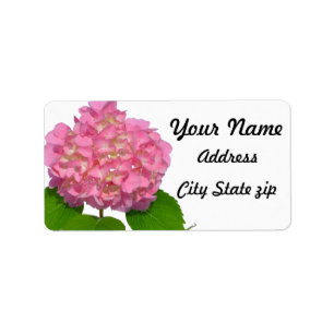 Rosa Hydrangea Rosa Blume Adressaufkleber