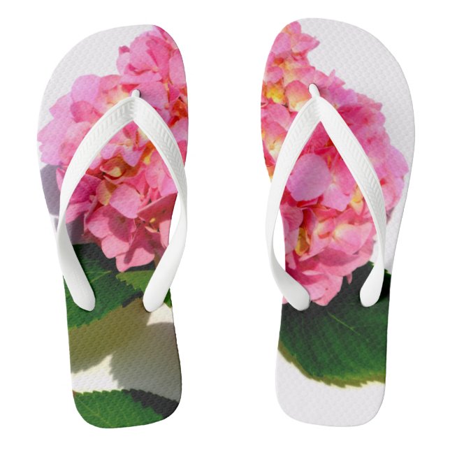 Rosa Hydrangea Rosa Blume Flip Flops (Fußbett)