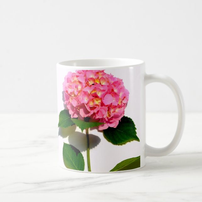 Rosa Hydrangea Rosa Blume Rosa Blüte Kaffeetasse (Rechts)