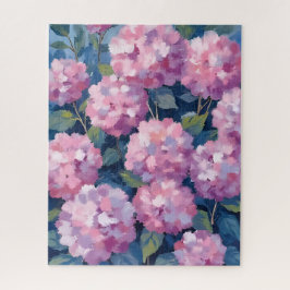 Rosa Hydrangeen Aquarell-Kunst in Rosa
