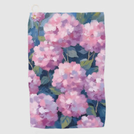 Rosa Hydrangeen Blumen Golfhandtuch