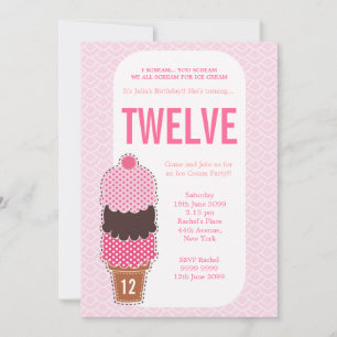 Rosa Ice Creme Party Giro del Malcantone Einladung