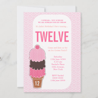 Rosa Ice Creme Party Giro del Malcantone Einladung