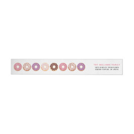 Rosa Iced Donuts Party Einladung Rücksendeadresse
