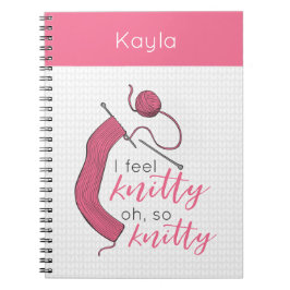 Rosa Ich fühle mich knitty, so knett Notizblock