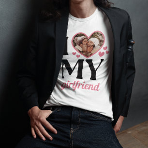 Rosa Ich höre meine Freundin Foto hinzufügen T-Shirt