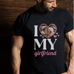 Rosa Ich höre, meine Freundin füge dein Foto hinzu T-Shirt
