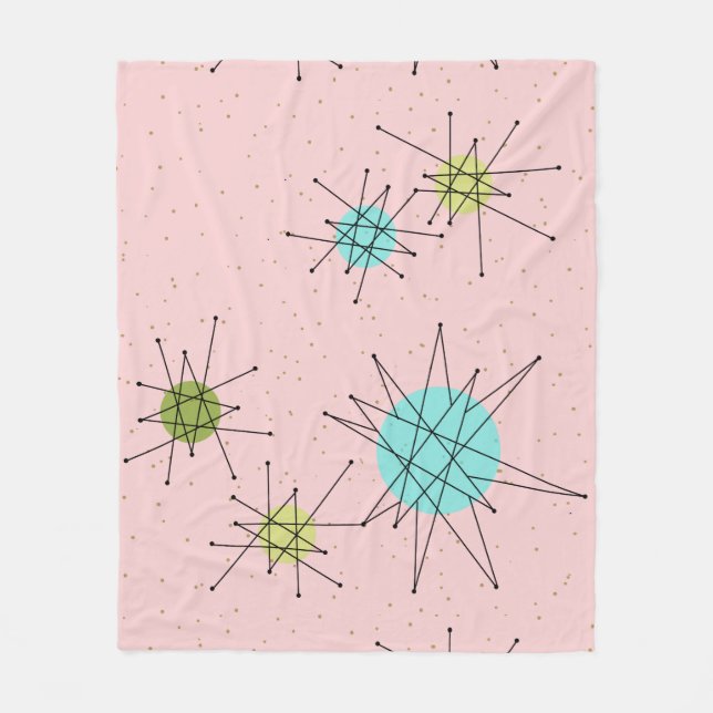 Rosa Iconic AtomSternexplosion-Fleece-Decke Fleecedecke (Vorderseite)