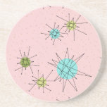 Rosa Iconic Sandstein Untersetzer<br><div class="desc">Dieses rosa Iconic AtomSternexplosion-Sandstein-Untersetzermuster kennzeichnet iconic AtomSternexplosionen. Das ist recht! Die alte Schule, First Lady, den Rosa Hintergrund mit Goldtupfen färbte, ist- der perfekte Hintergrund für den vibrierenden Türkis, den beruhigenden Sellerie und farbigen die Kreise des kitschy Birnengrüns. Die Stellen der Farbe werden sporadisch in verschiedene Größen mit der Bedeckung...</div>