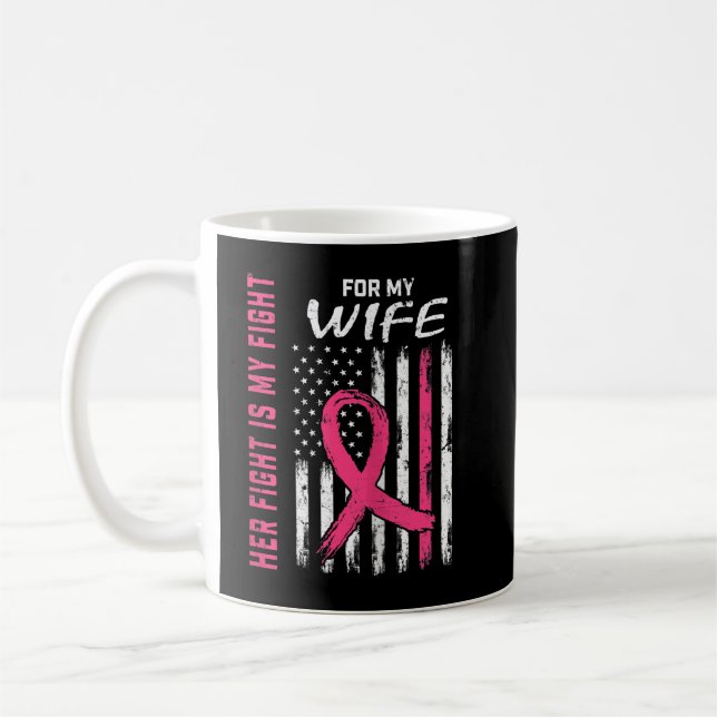 Rosa ihr Kampf ist mein Kampf gegen Brustkrebs in  Kaffeetasse (Links)
