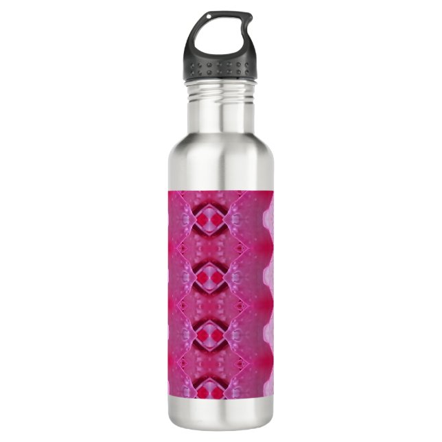 Rosa Ikat 3 Edelstahlflasche (Vorderseite)